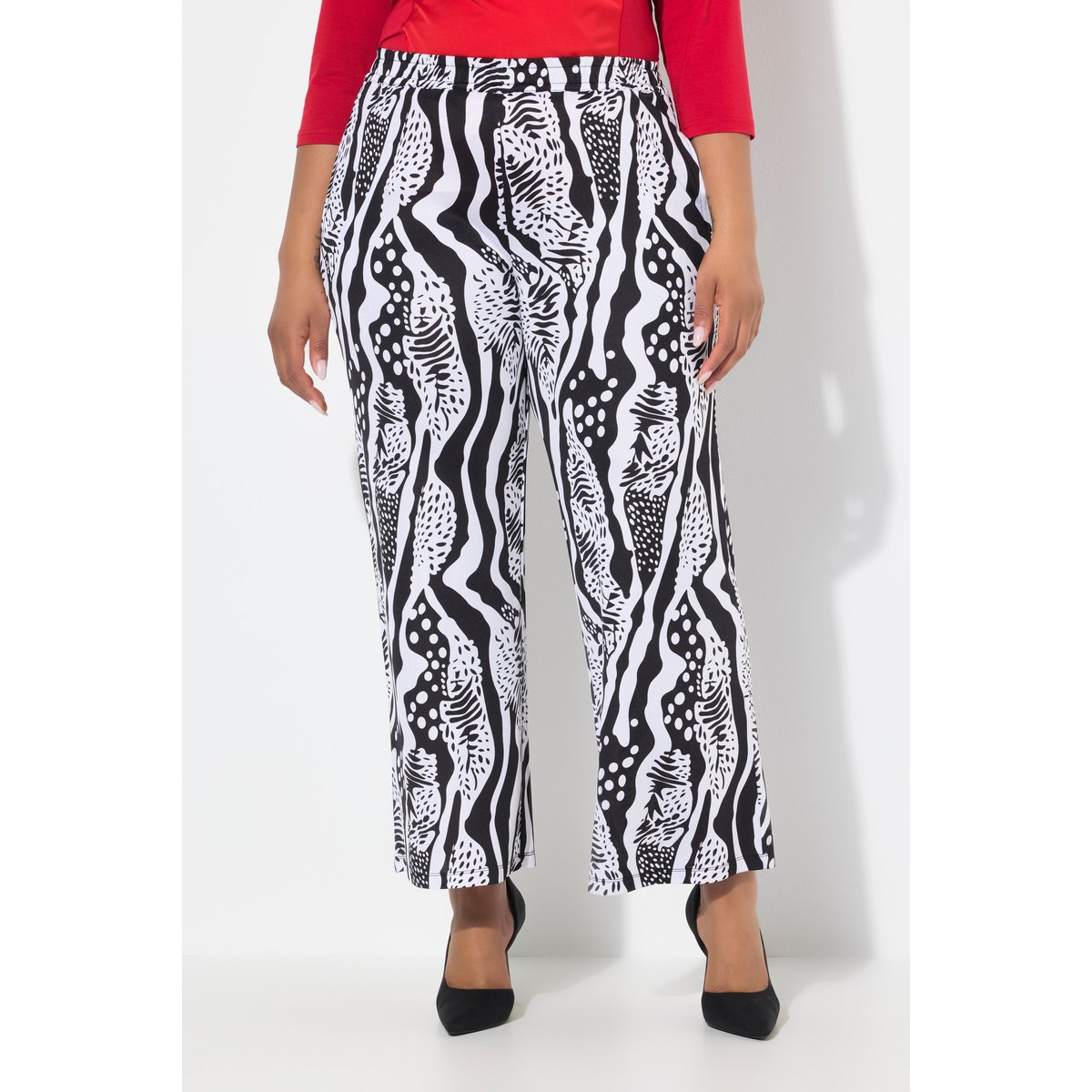 Pantalon fluide. Jambe large et noir, ULLA POPKEN