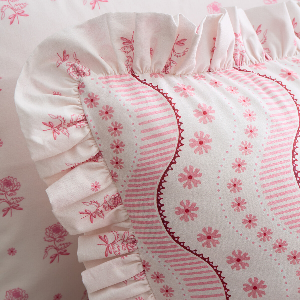 Spitalfield Silk Stripe Reversible Cotton Duvet Cover And Pillowcase Set pink, CATH KIDSTON