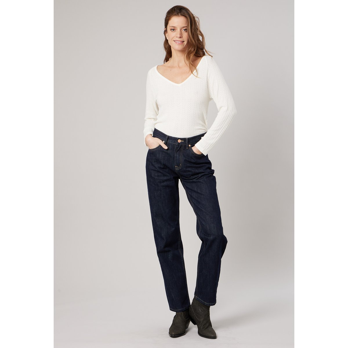 T-shirt stretch femme en pointelle TAIFFY cream, DEELUXE