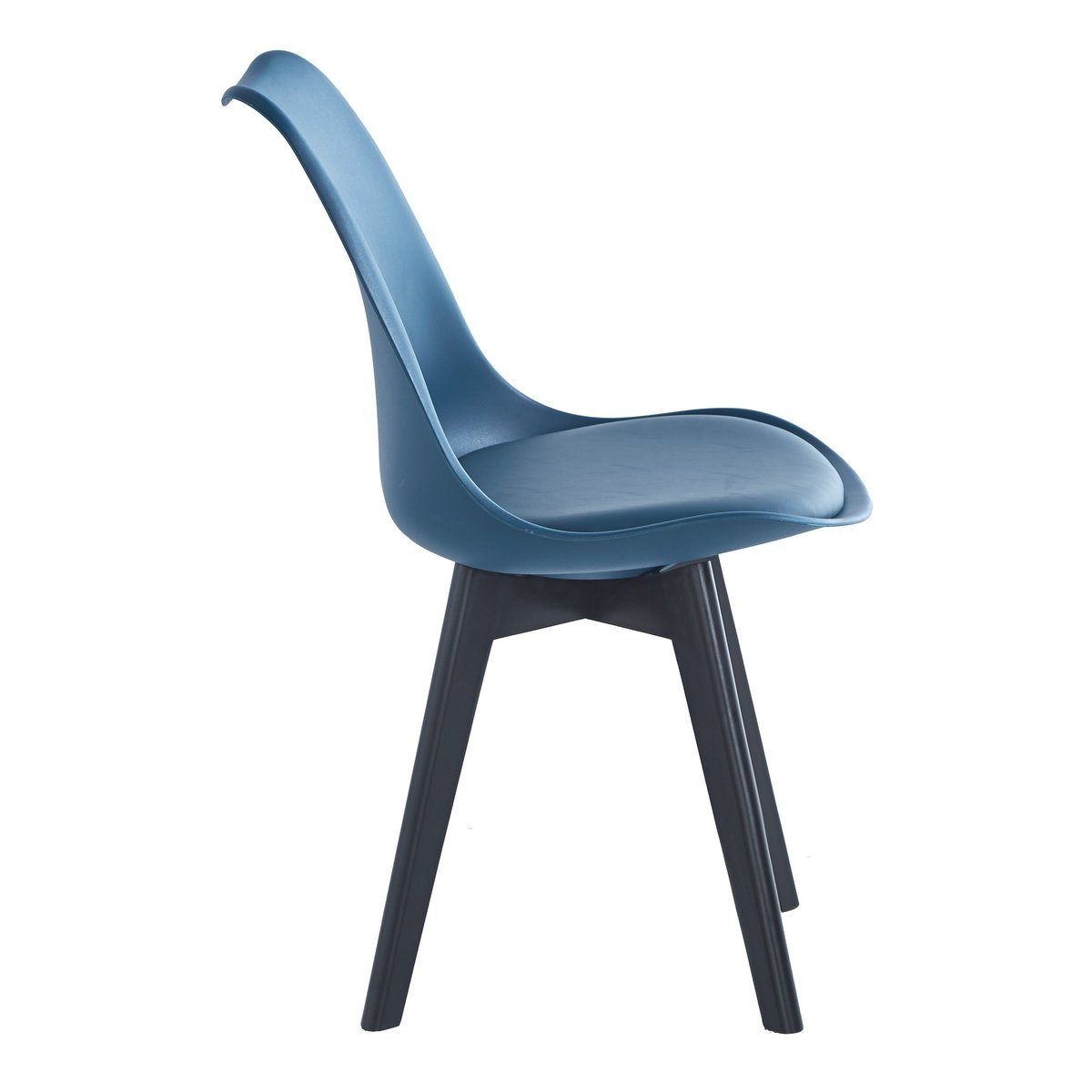 Lot de 4 chaises scandinaves, ESBJERG bleu canard, NORDLYS