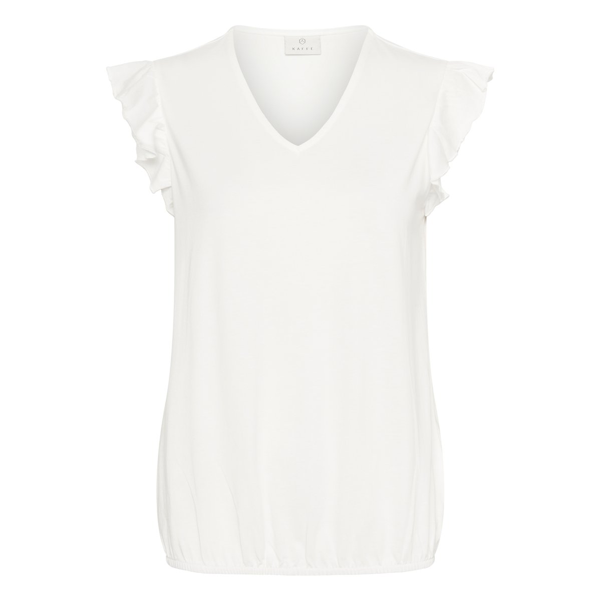 Blouse with short sleeve blanc chalk, KAFFE