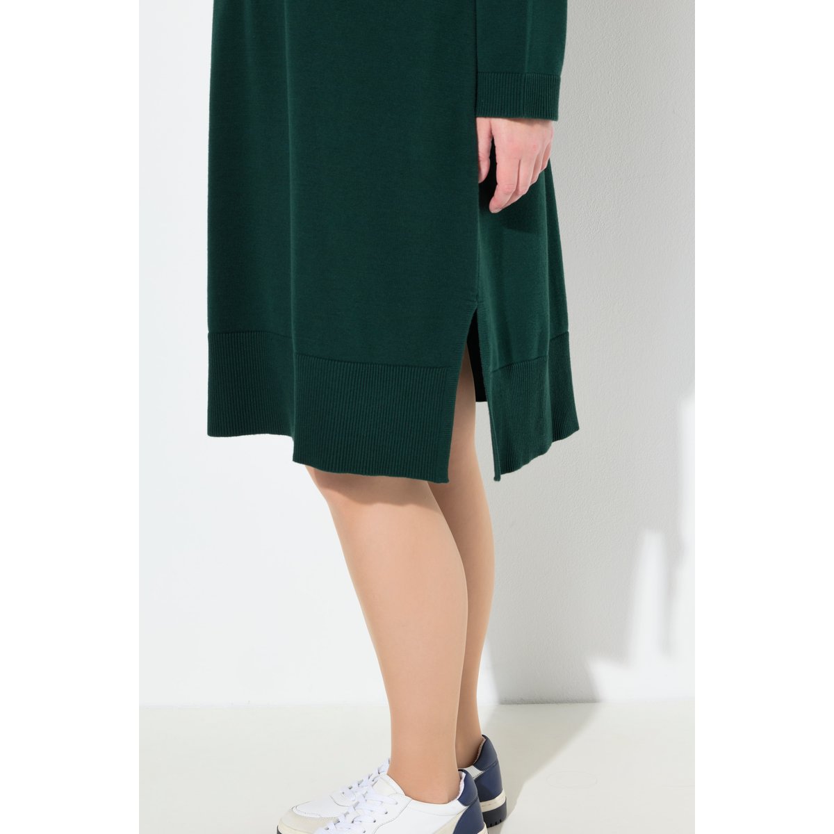 Robe maille, capuche, coton bio vert émeraude, ULLA POPKEN