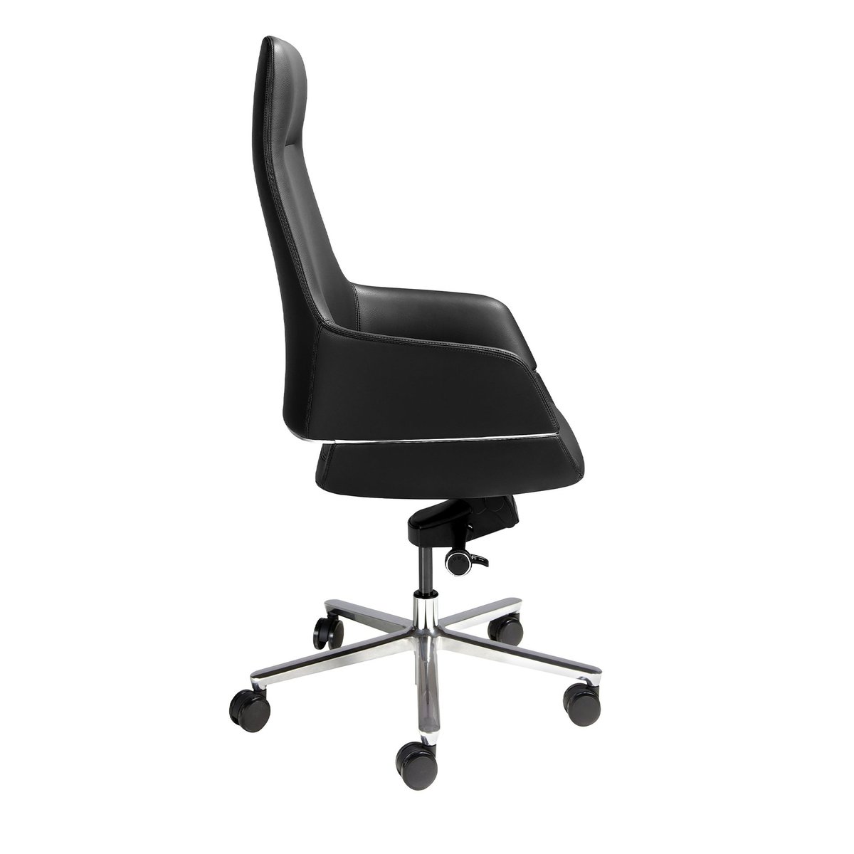 Chaise de bureau pivotante en similicuir noir | gris, ANGEL CERDA