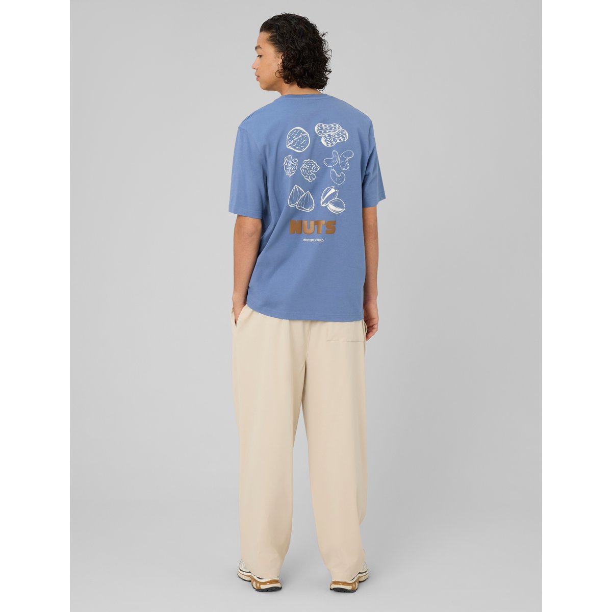 T-shirt imprimé devant / dos bleu, BZB