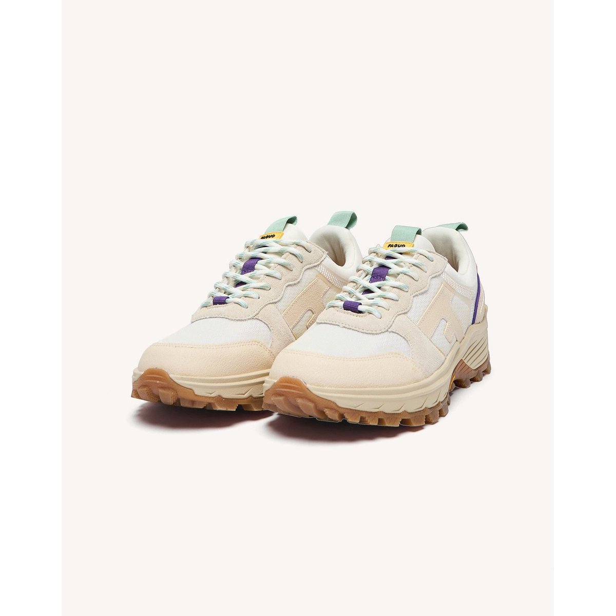 Running tissu suede HAZEL MONSTERA blanc et vert clair, FAGUO