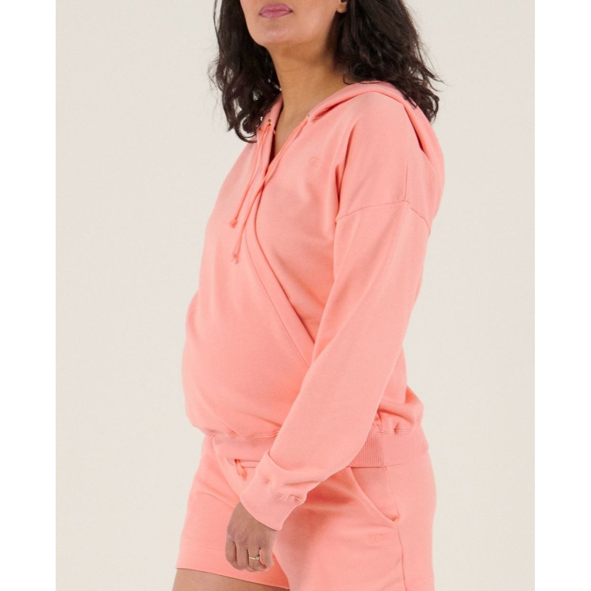 Hoodie de grossesse et d'allaitement Coconut abricot, CACHE COEUR