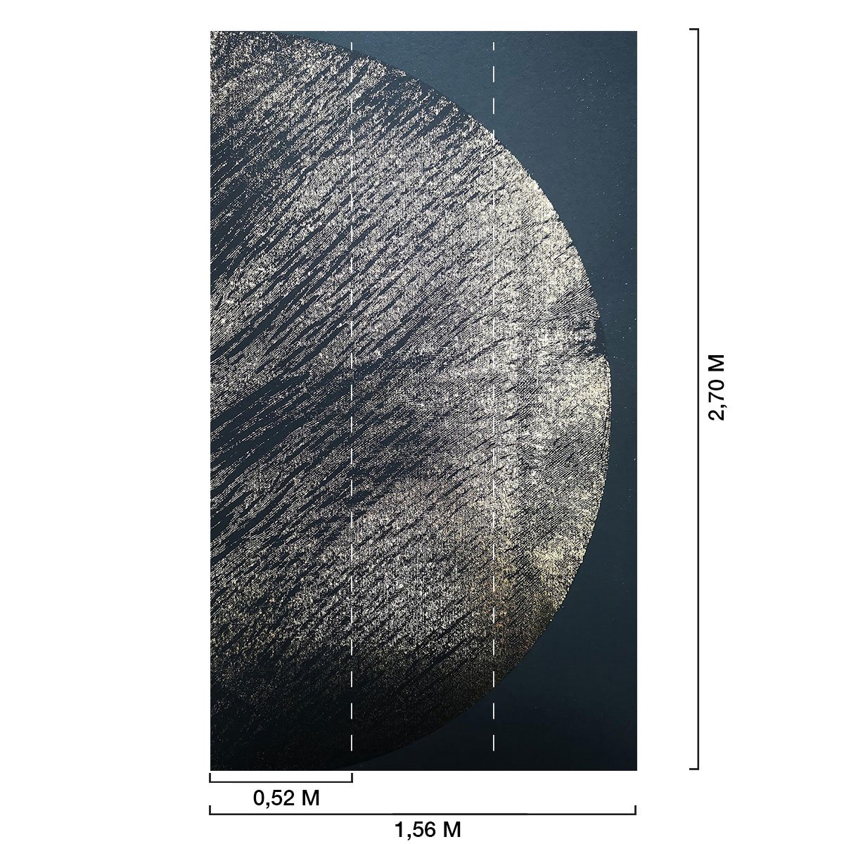 Papier peint graphique lune croissante intissé, HEXOA