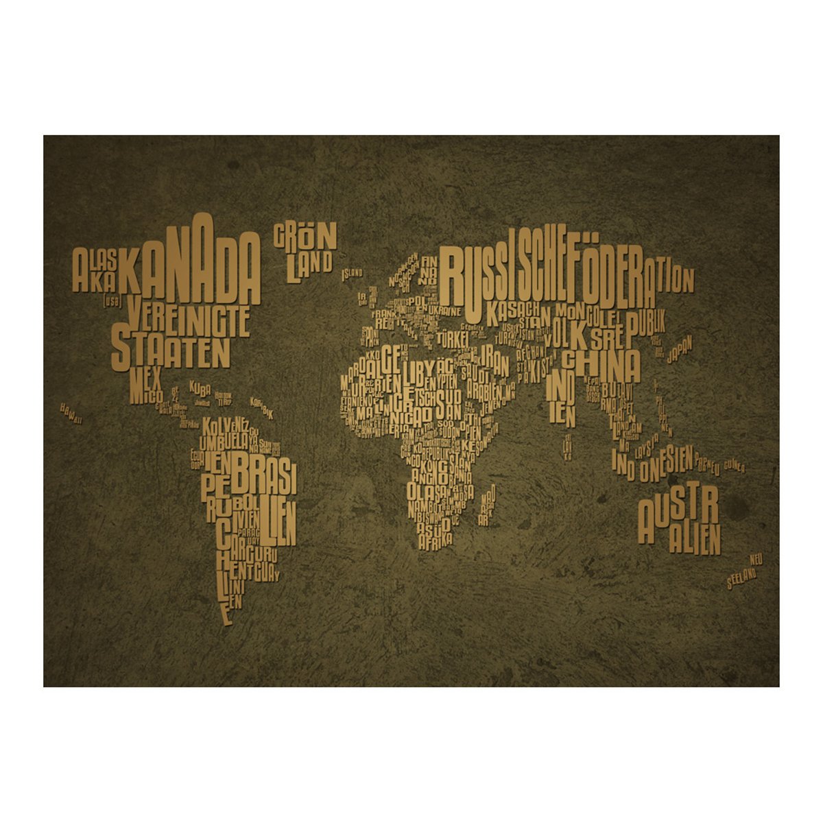 Papier peint intissé panoramique Carte du monde Conquered lands beige, EDEN