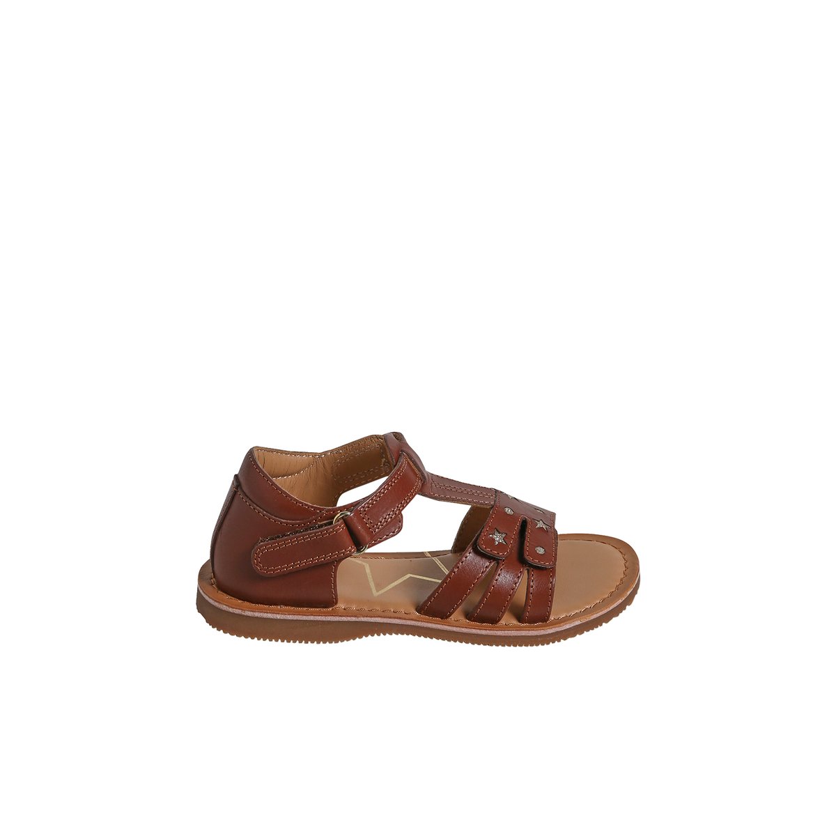 Sandales scratchées cuir collection maternelle marron, VERTBAUDET
