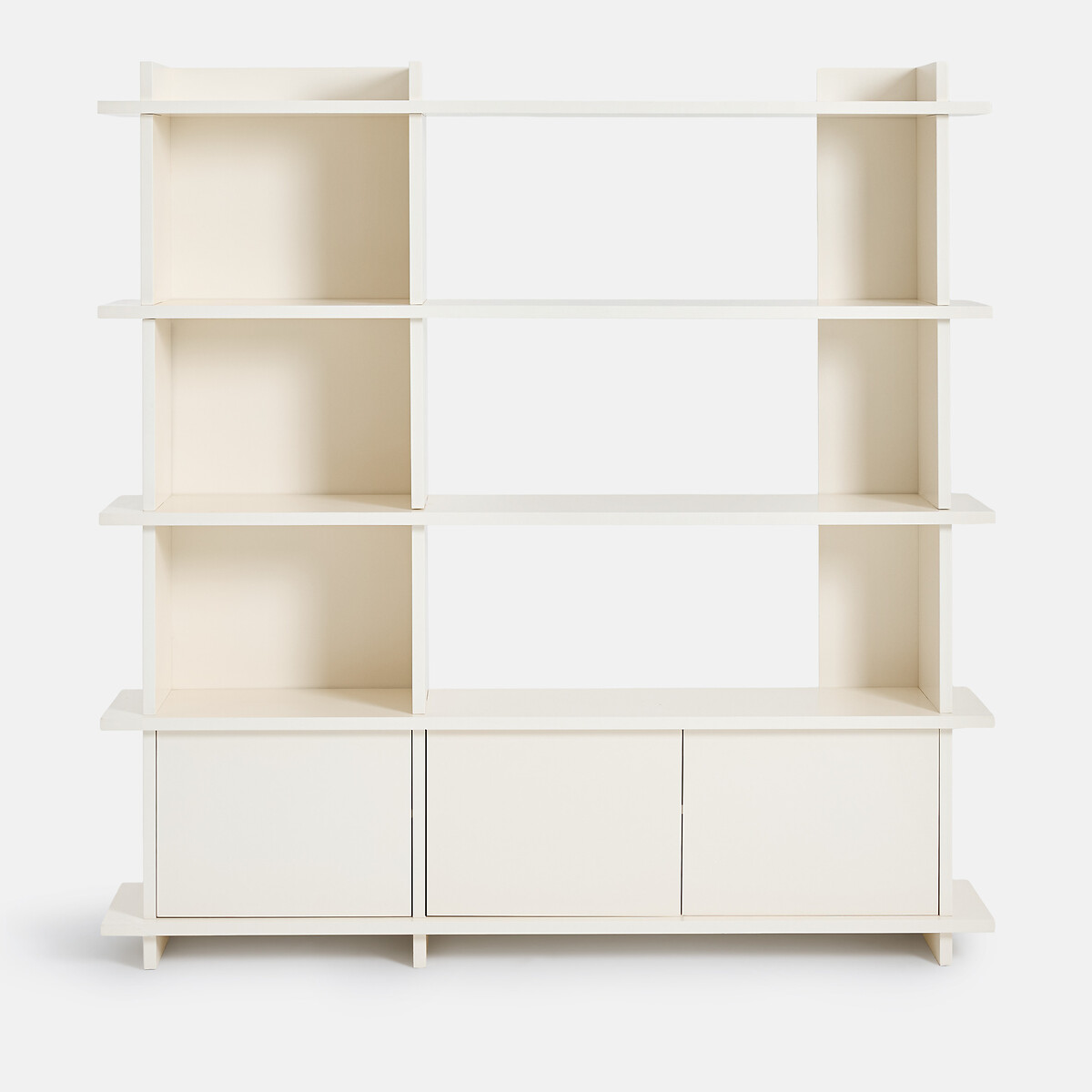 Bibliothèque, 6 niches, 3 portes, hauteur 180 cm, MILOR beige, LA REDOUTE INTERIEURS