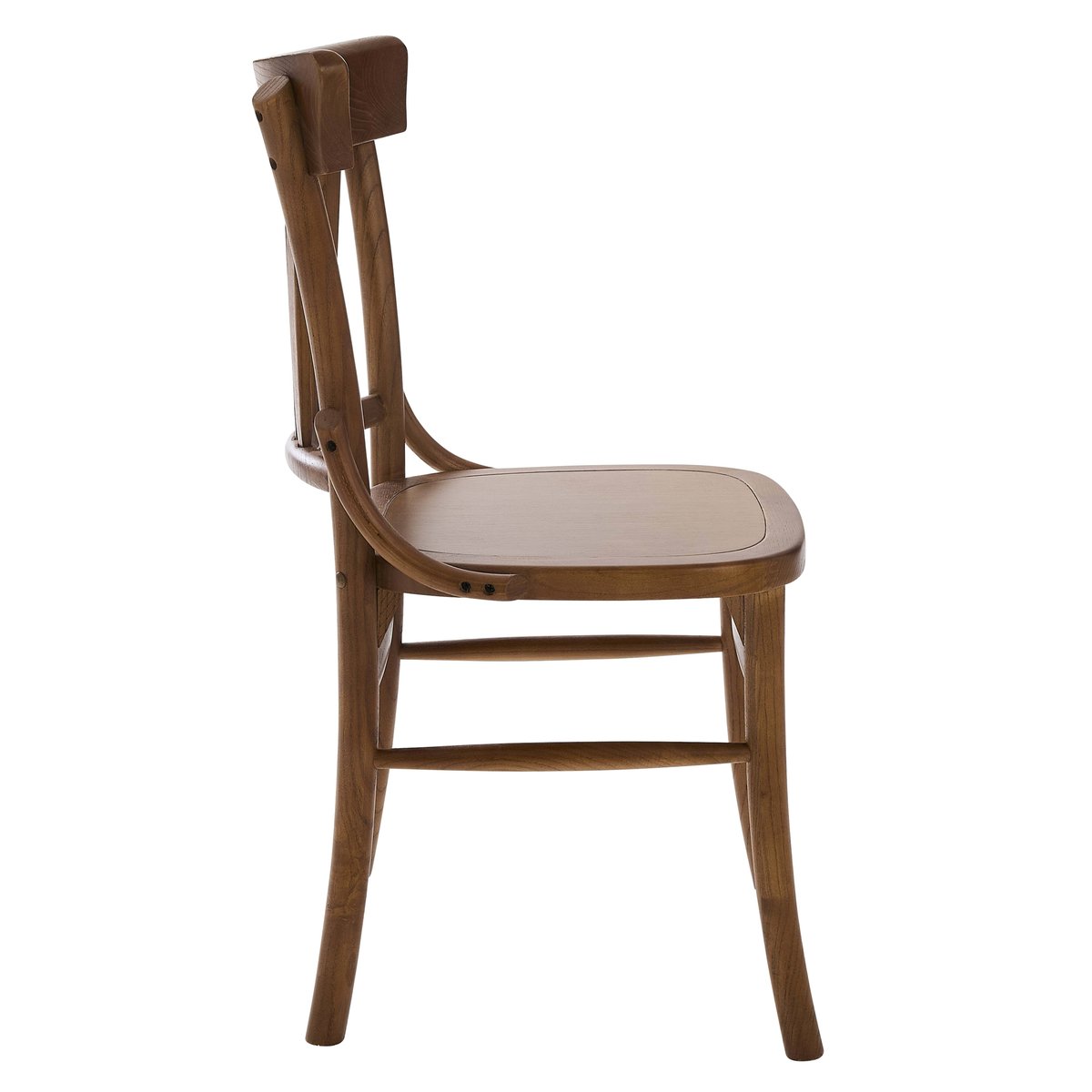Lot de 2 chaises en bois d'orme foncé, ETEL bois, OVIALA