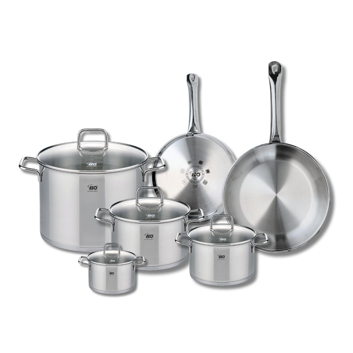 2 poêles 24/28cm + 4 faitouts 12/16/20/26cm PROFI CITRIN gris, ELO