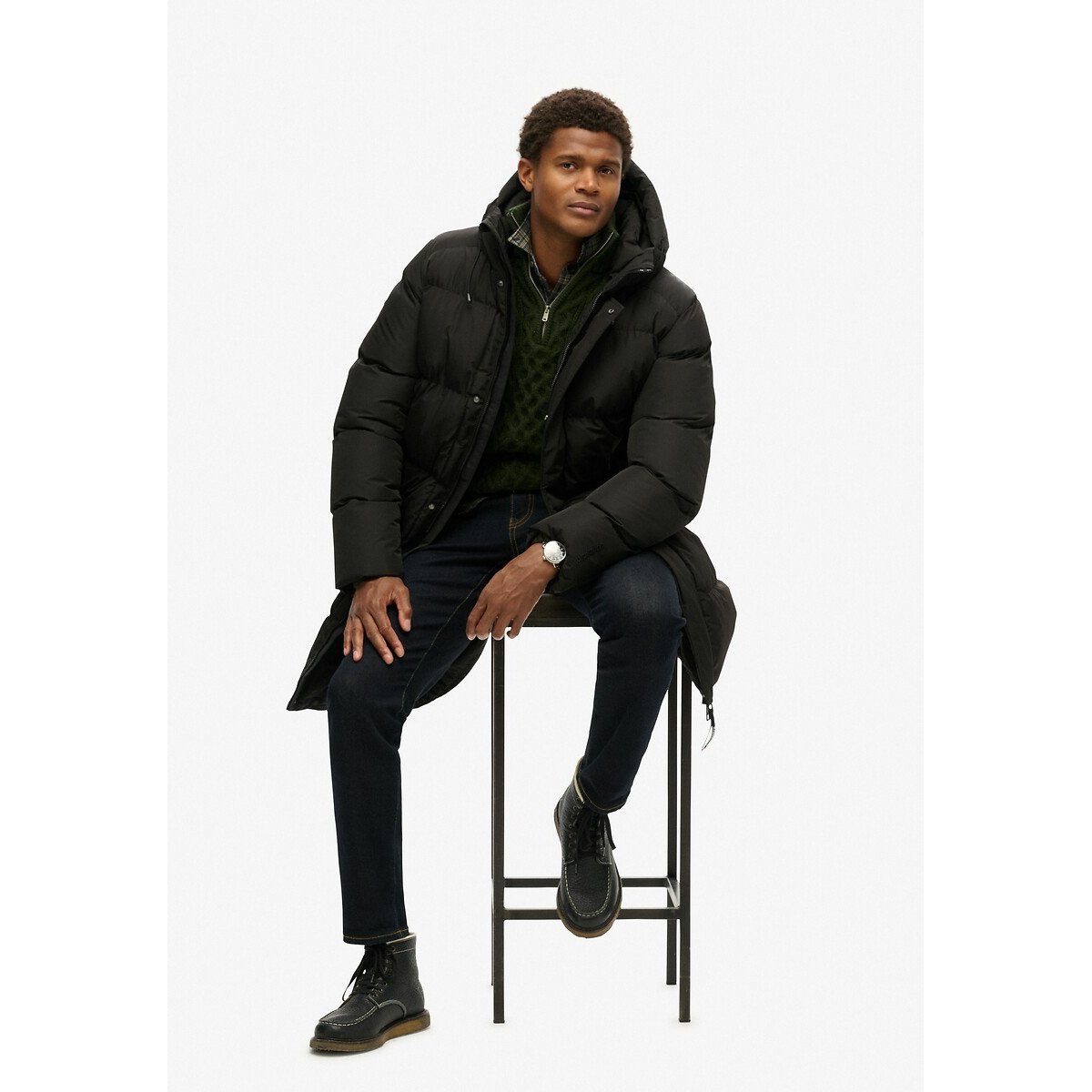 Sports Hooded Padded Jacket black, SUPERDRY