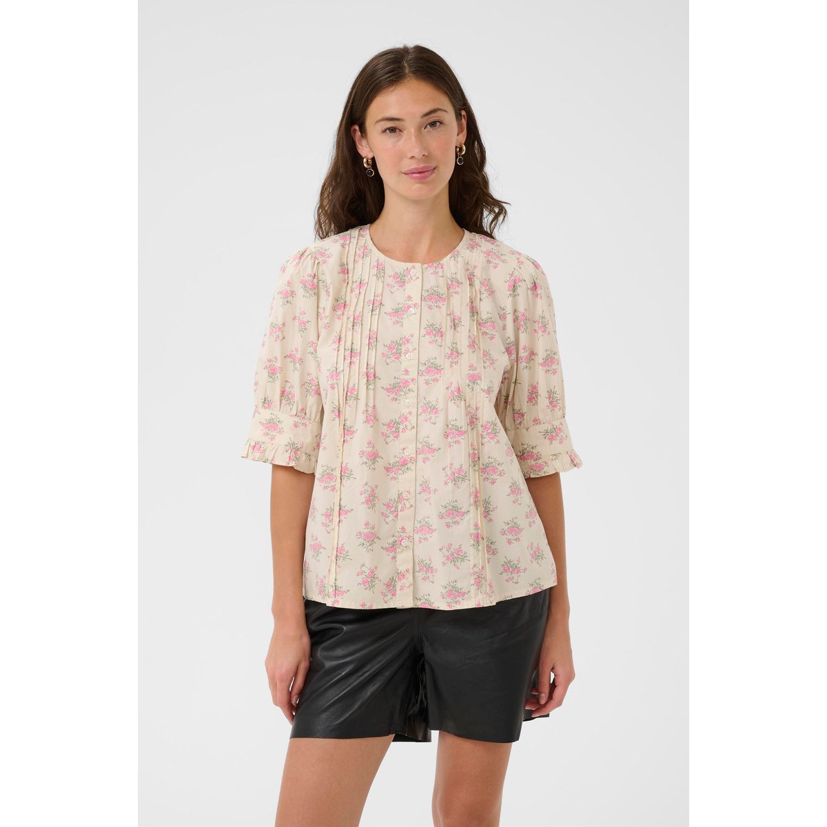 Chemise à manches courtes beige whitecap/pink flowers, CULTURE