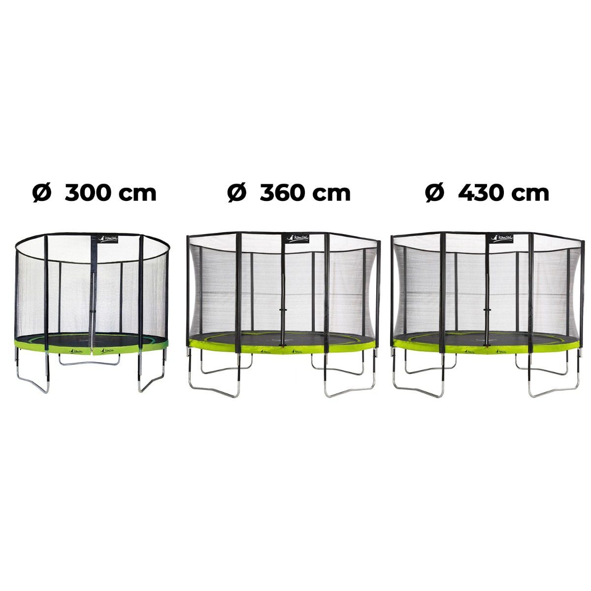 Trampoline PUNCHI + 3 accessoires vert anis / noir, KANGUI