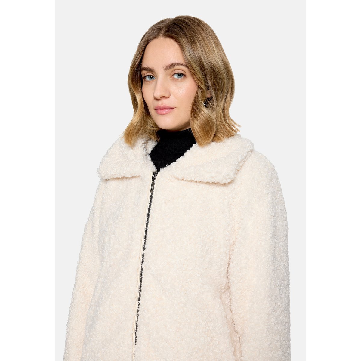 Veste en peluche avec partie veste sans manches amovible gris, AMBER & JUNE