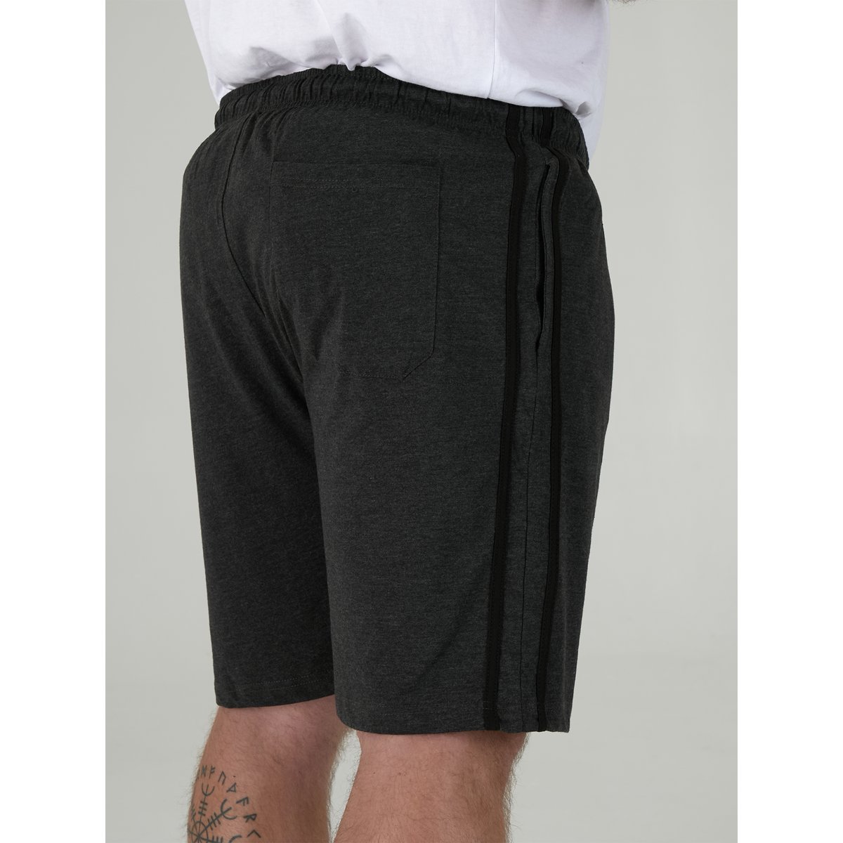 Shorts élastiqués grande taille RAYAN noir / gris charbon, DUKE