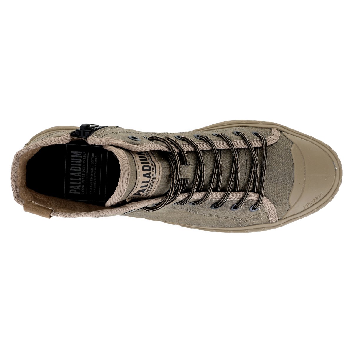 Baskets montantes en coton PALLA ACE PINE WAX vert-dusky green, PALLADIUM