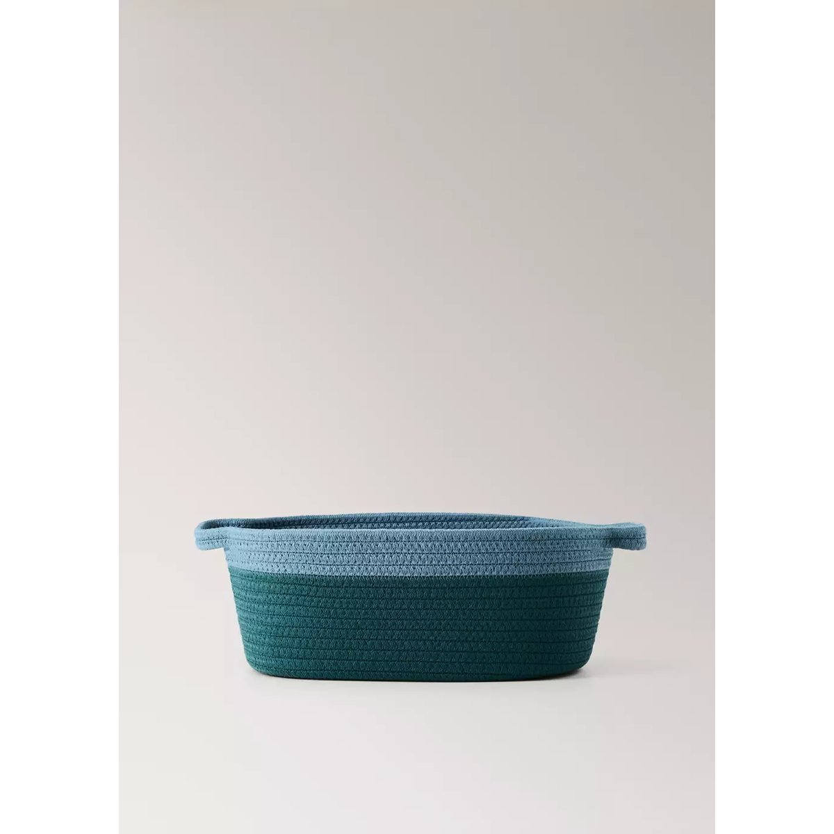 Panier 100 % coton bicolore bleu pétrole, MANGO HOME