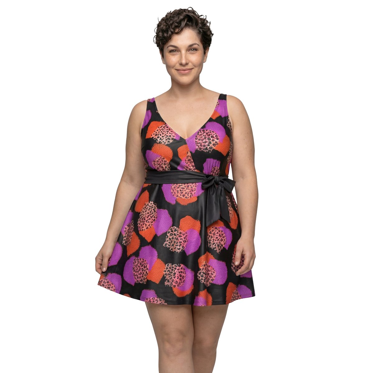 Robe de bain, imprimé léopard noir, ULLA POPKEN