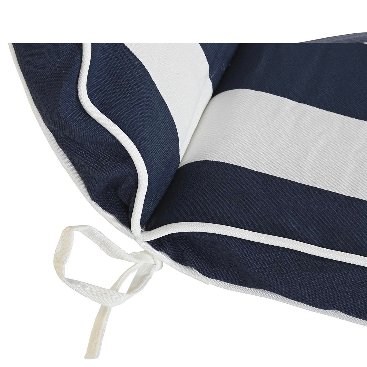 Coussin fauteuil de jardin rayé bleu et blanc imperméable 42x4x115cm bleu & blanc, WADIGA