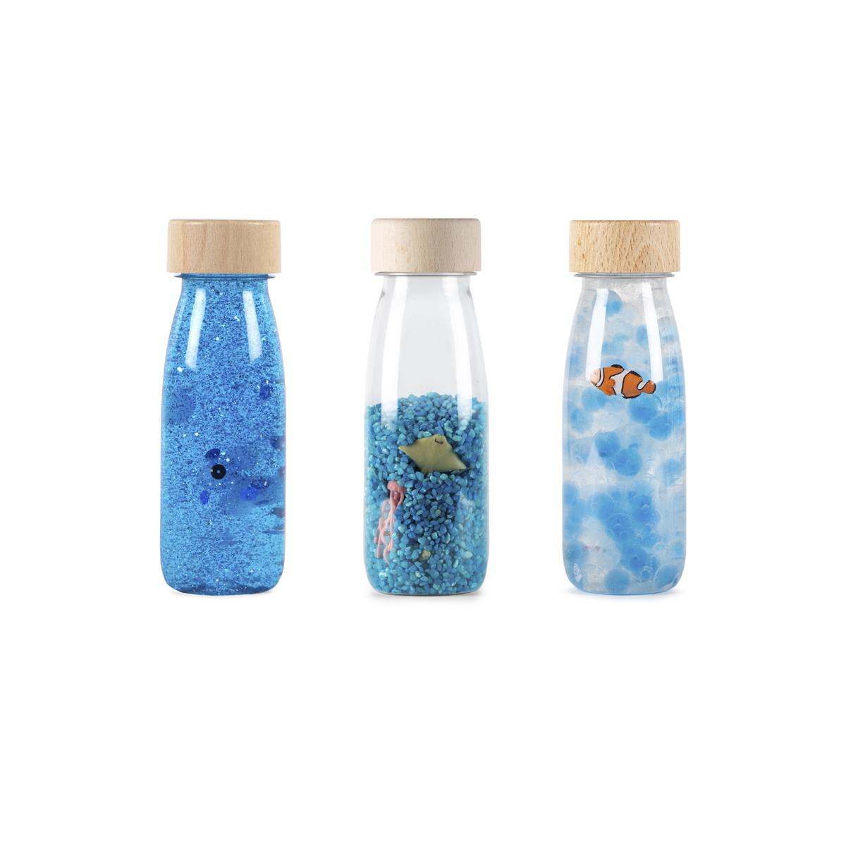 3 Bouteilles sensorielles Woodland bleu, PETIT BOUM