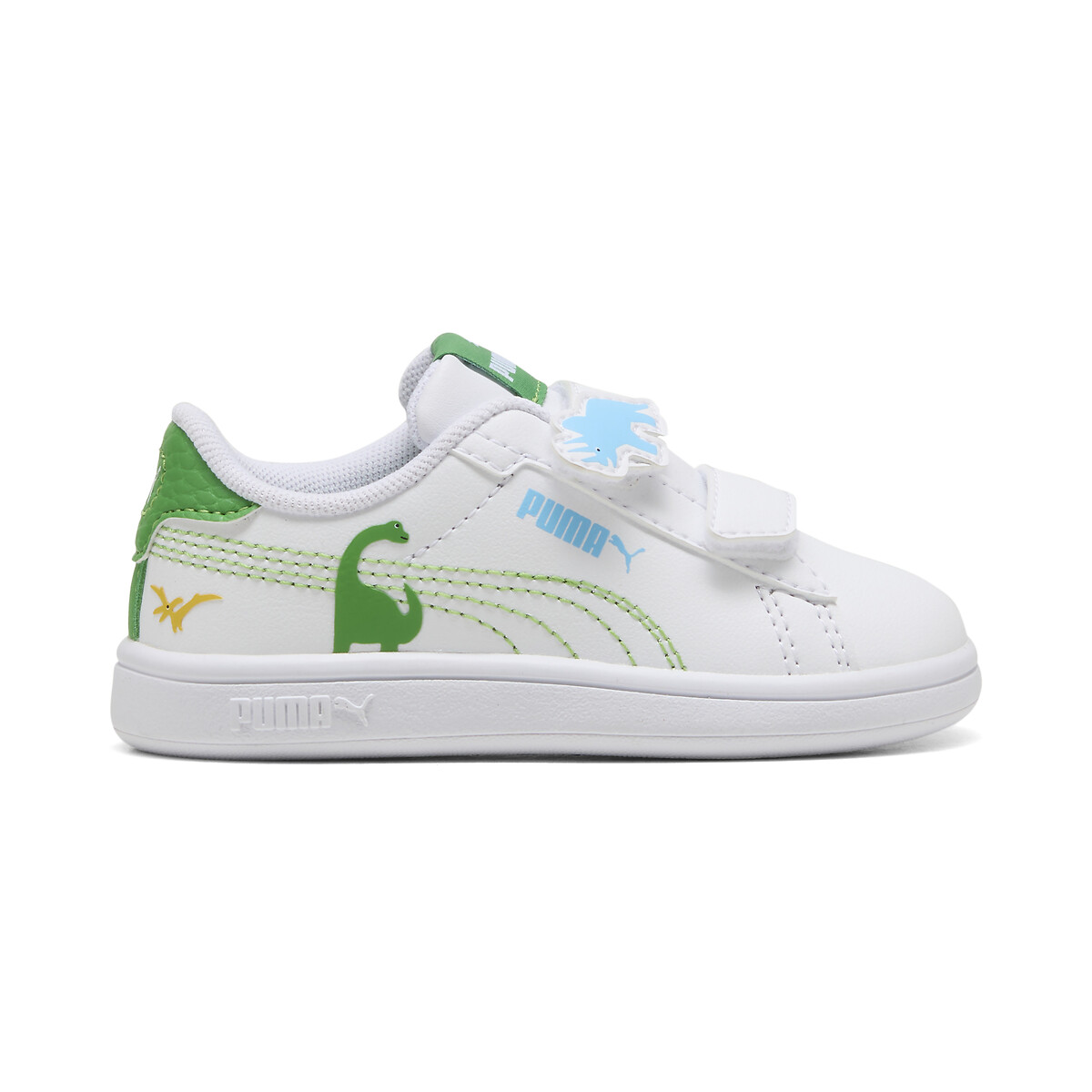 Zapatillas con velcro SMASH 3.0 DINO V blanco/verde , PUMA