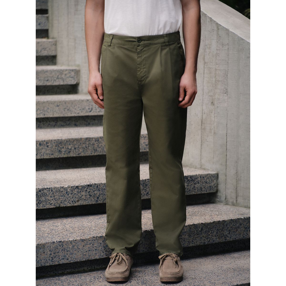 Pantalon chino d’été à deux plis vert, NEXT