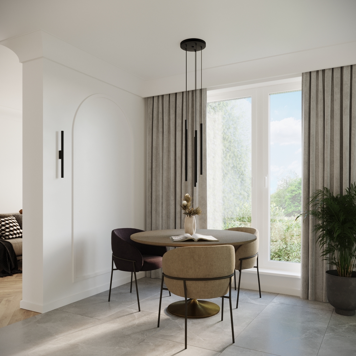 Suspension Acier Noir G9 2 Pastelo noir, EDEN