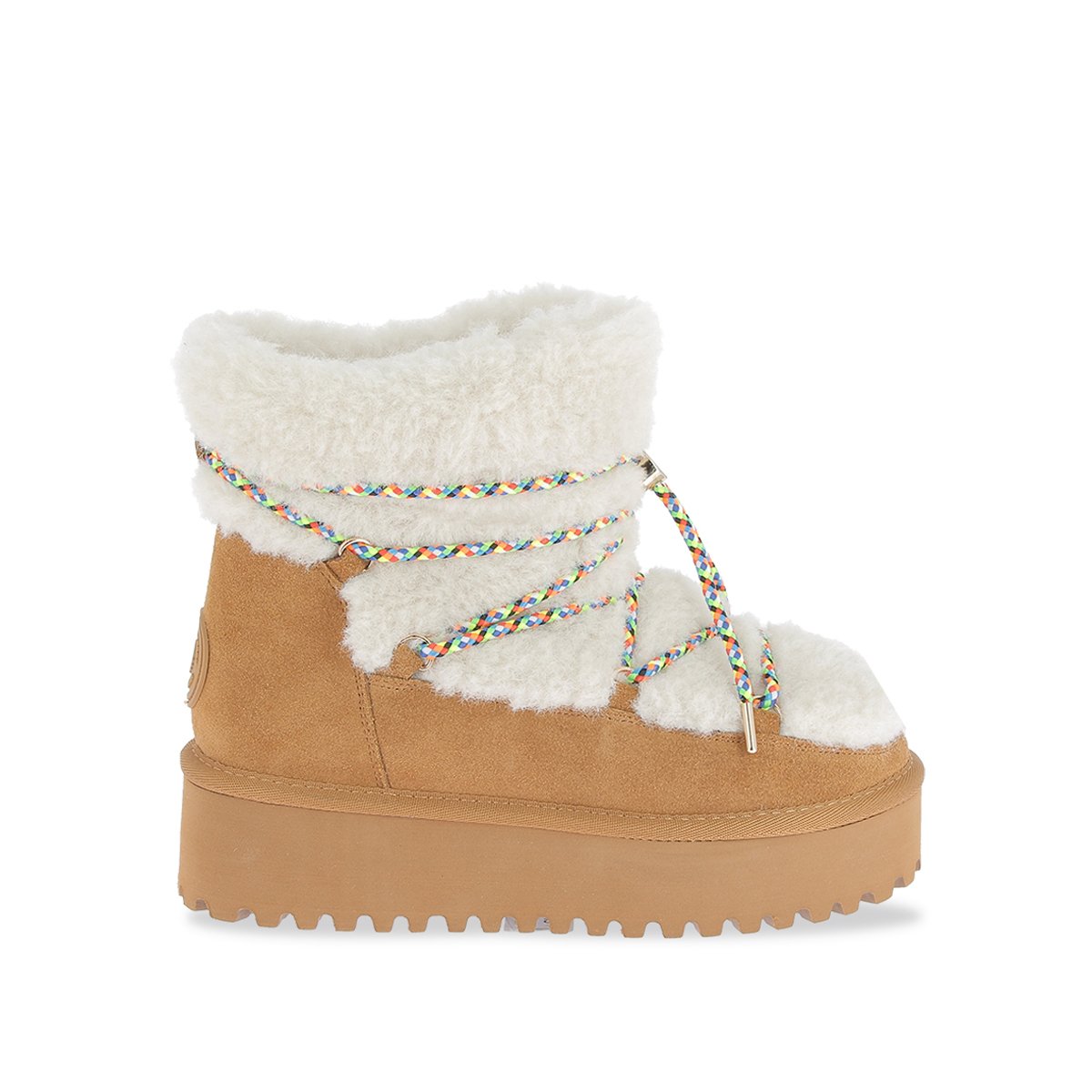 Bottes de neige à lacets croisés CHIMOON camel, LES TROPEZIENNES PAR M.BELARBI