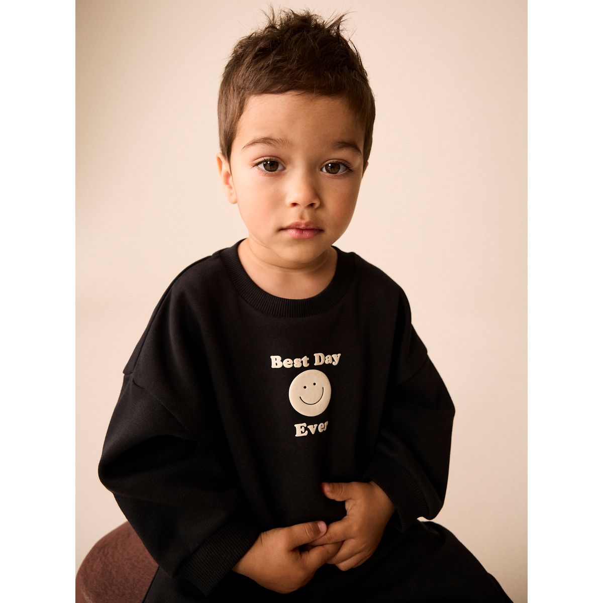 Ensemble jogging ras du cou semi uni noir, NEXT