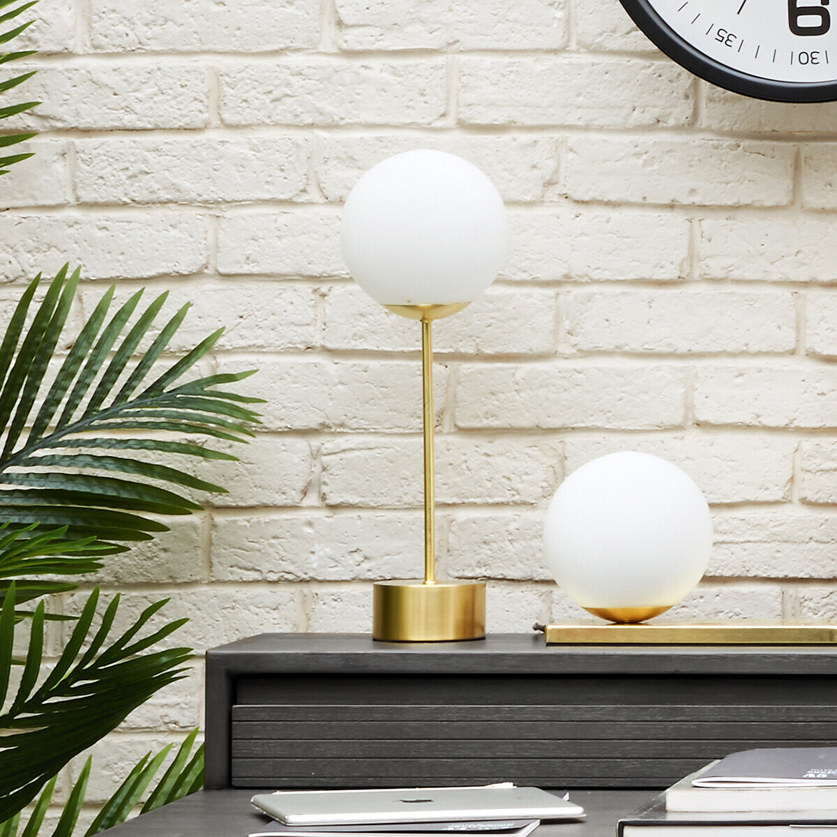 Lampe à poser verre DRIS doré, ATMOSPHERA