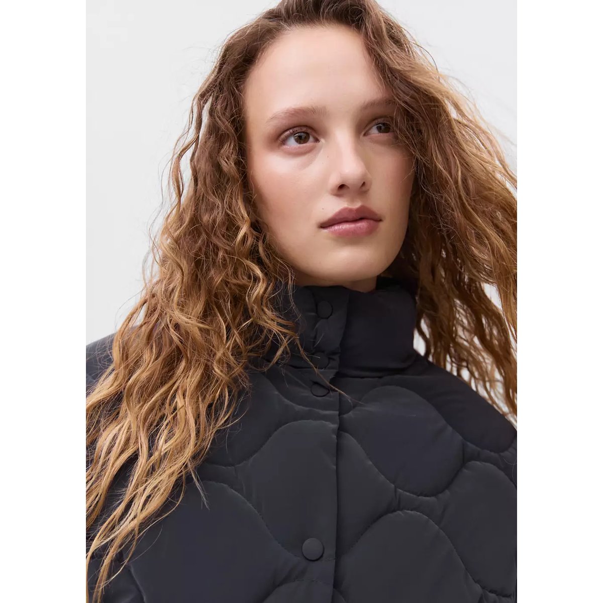 Anorak matelassé imperméable à losanges bleu marine foncé, MANGO TEEN