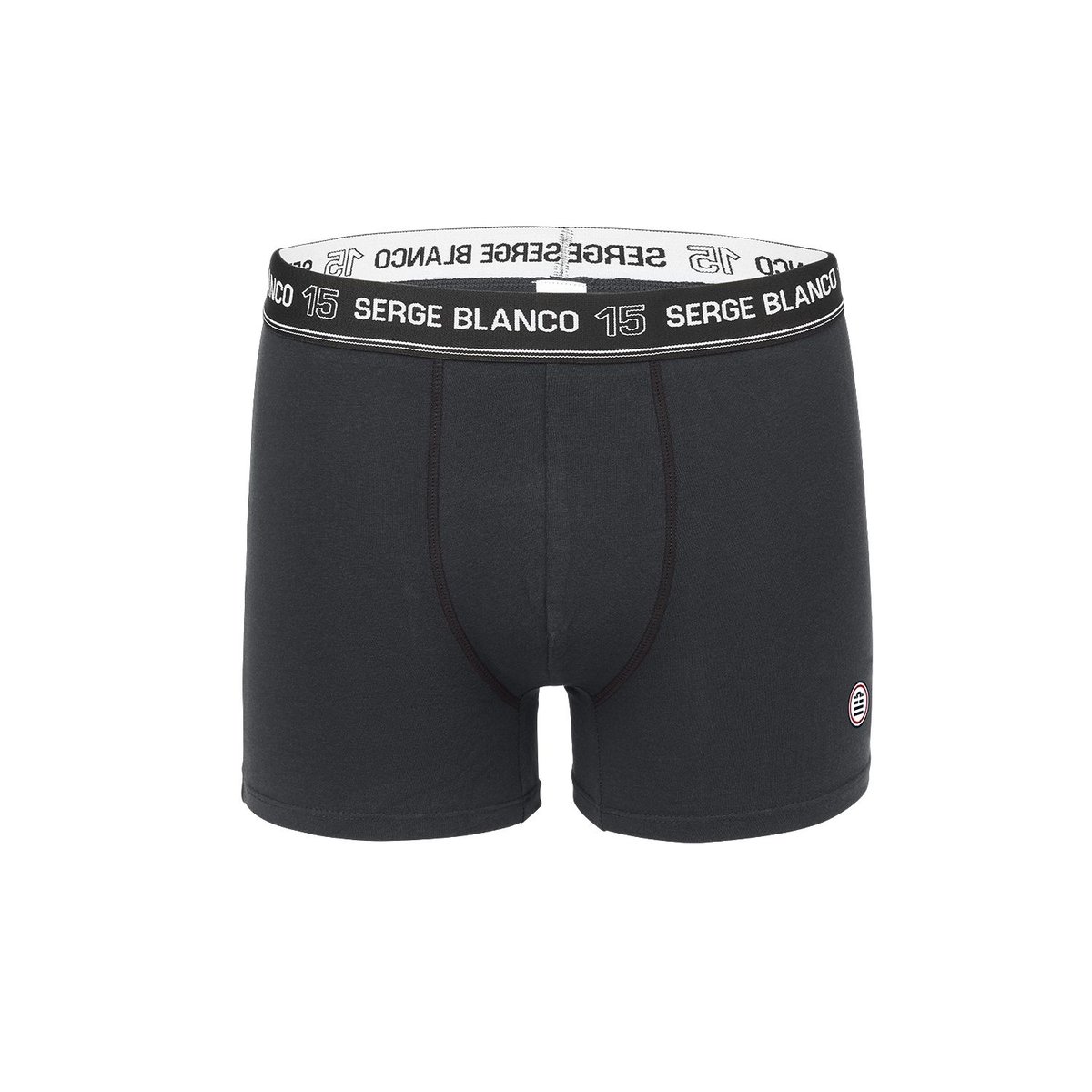Lot De 2 Boxers Coton Uni noir/bleu, SERGE BLANCO