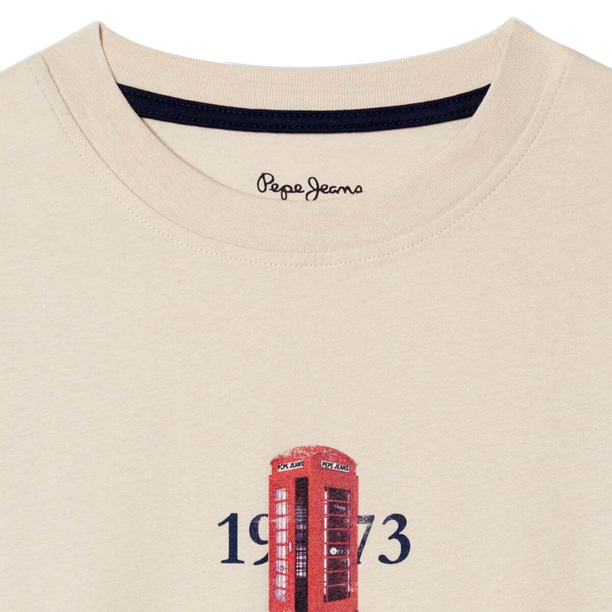 T-Shirt À Rayures Coupe Décontractée blanche toile, PEPE JEANS