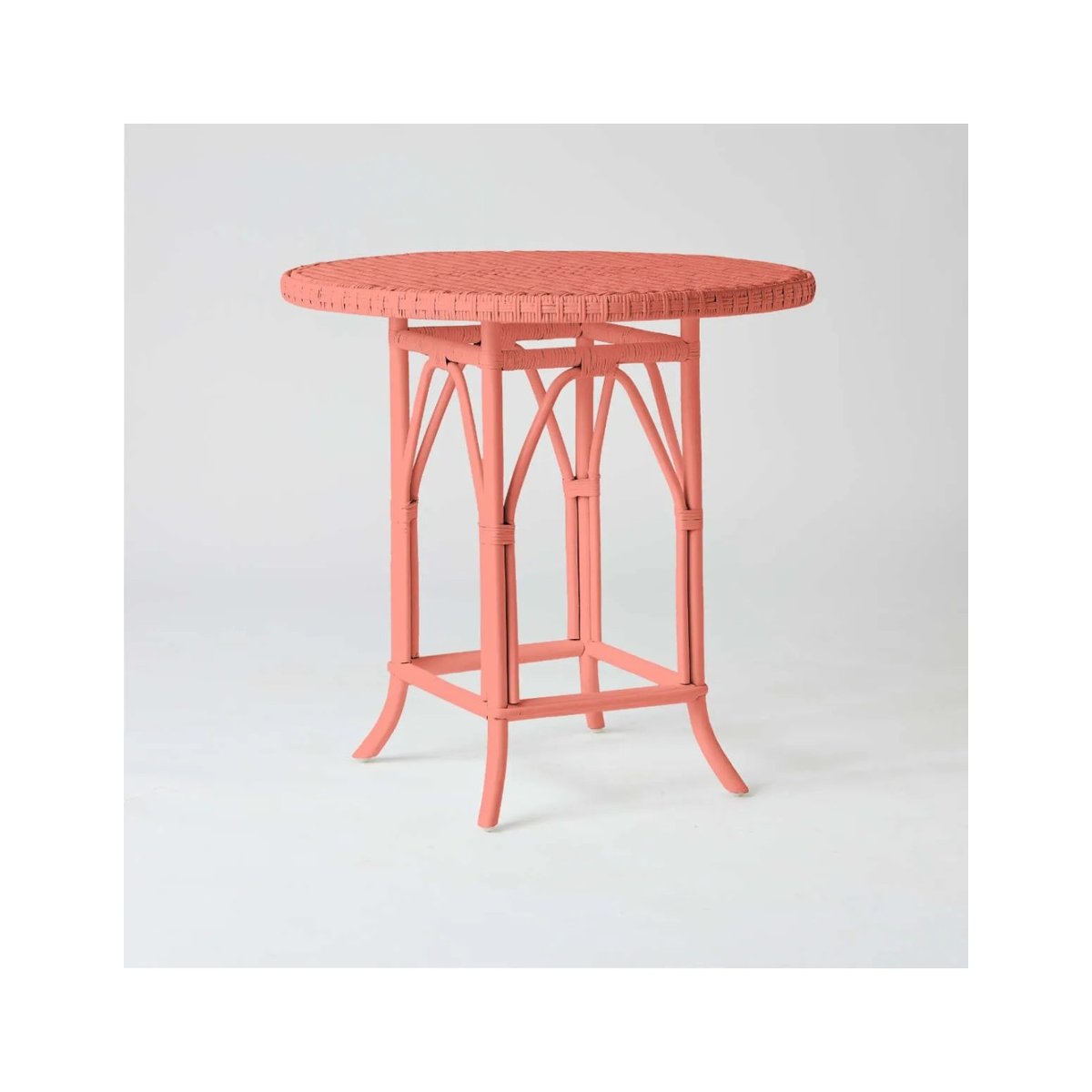 Table en rotin PRIMAVERA laqué bleu azur corail, KOK