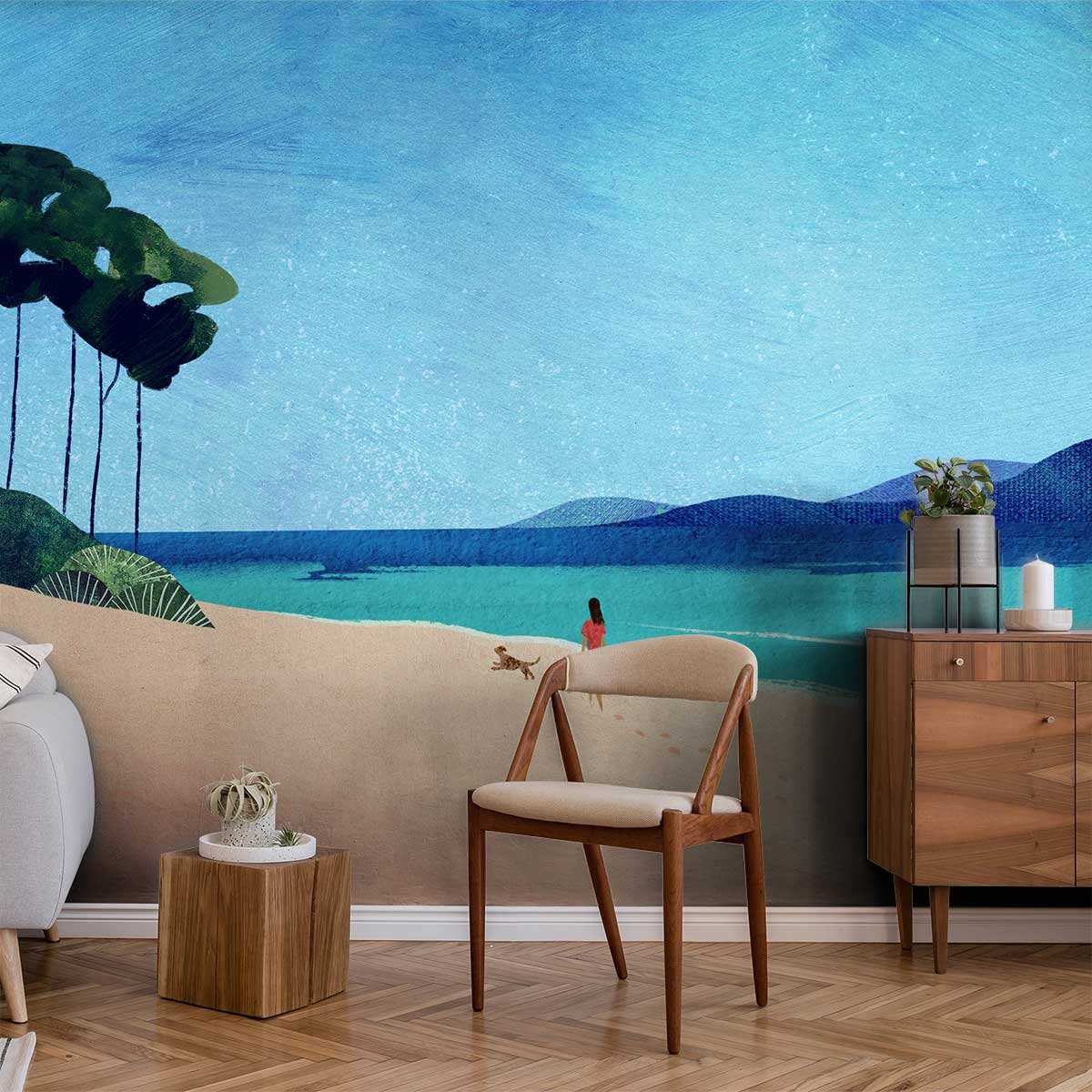 Papier peint echappée en bord de mer intissé, HEXOA