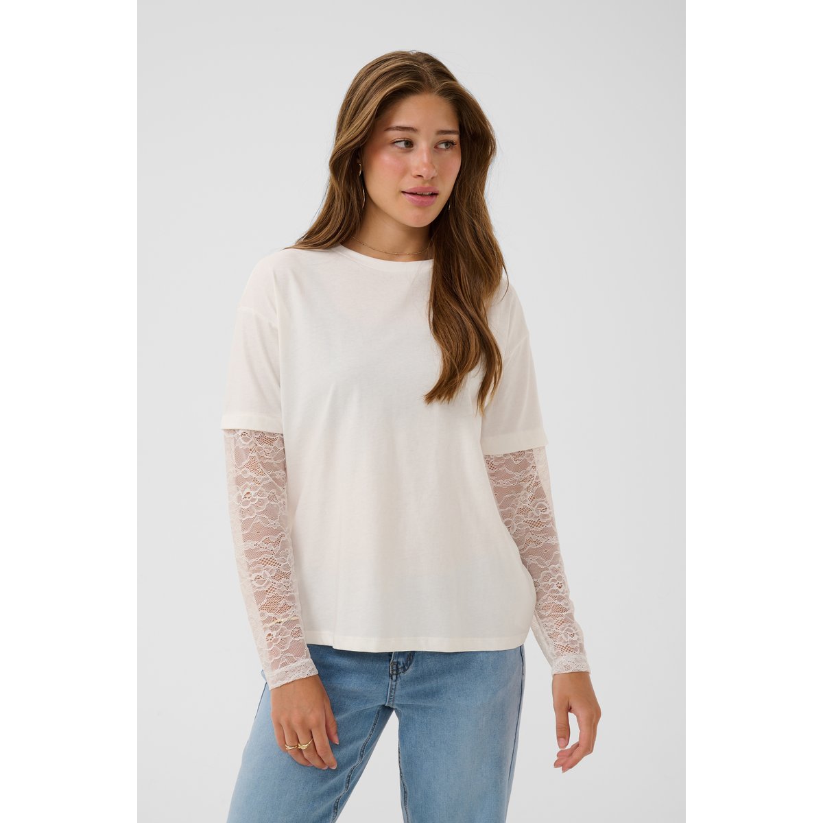 T-shirt à manches longues blanc snow white, CREAM