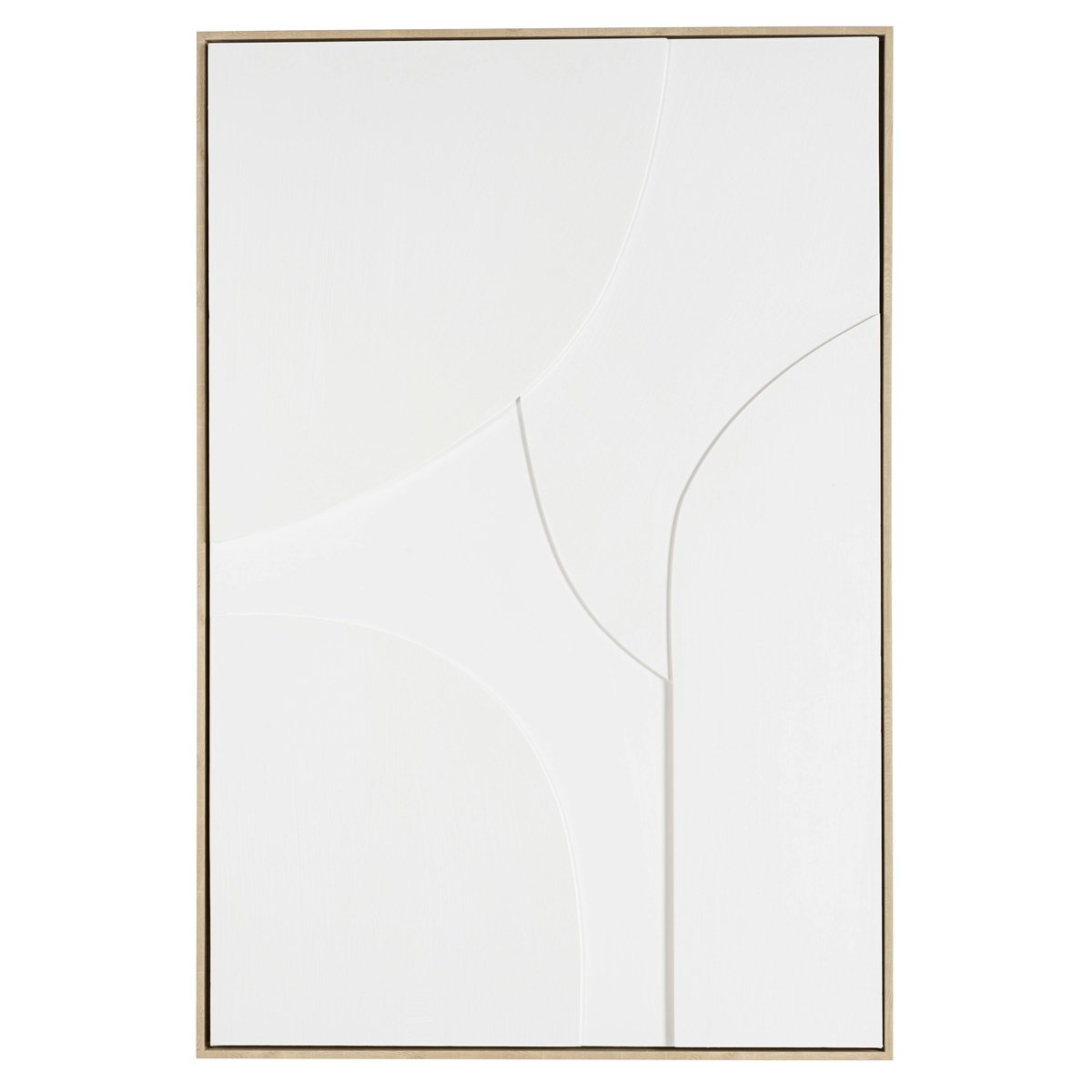 Tableau blanc abstrait formes en relief 83 x 123 cm blanc, PIER IMPORT