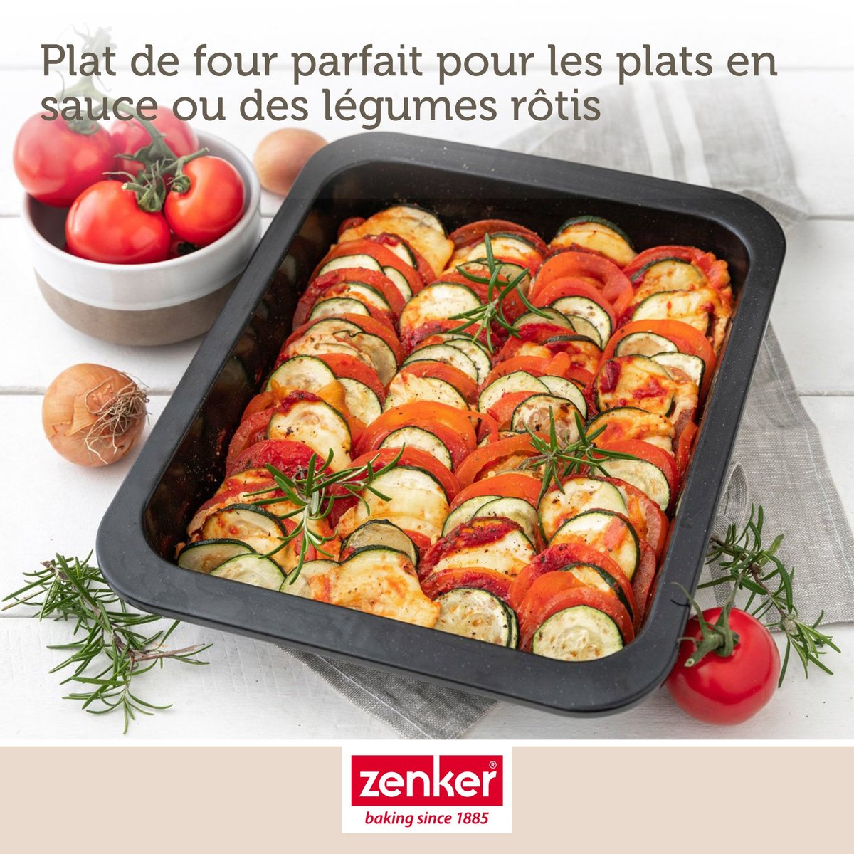 Lot de 2 plats four 33/33 cm émaillé SPECIAL COOKING noir, ZENKER