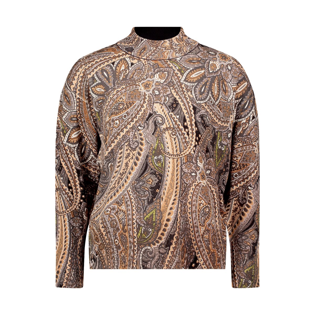 Pull-over en fine maille à col droit gris/beige, BETTY BARCLAY