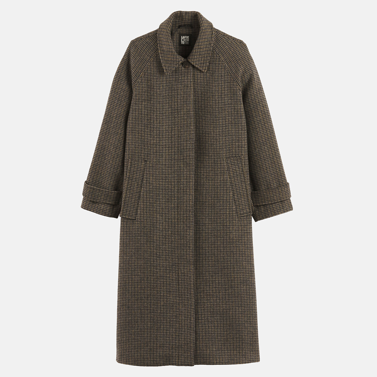 Casaco xadrez, em tecido de lã, Signature MELCHIOR quadrados pretos, LA REDOUTE COLLECTIONS