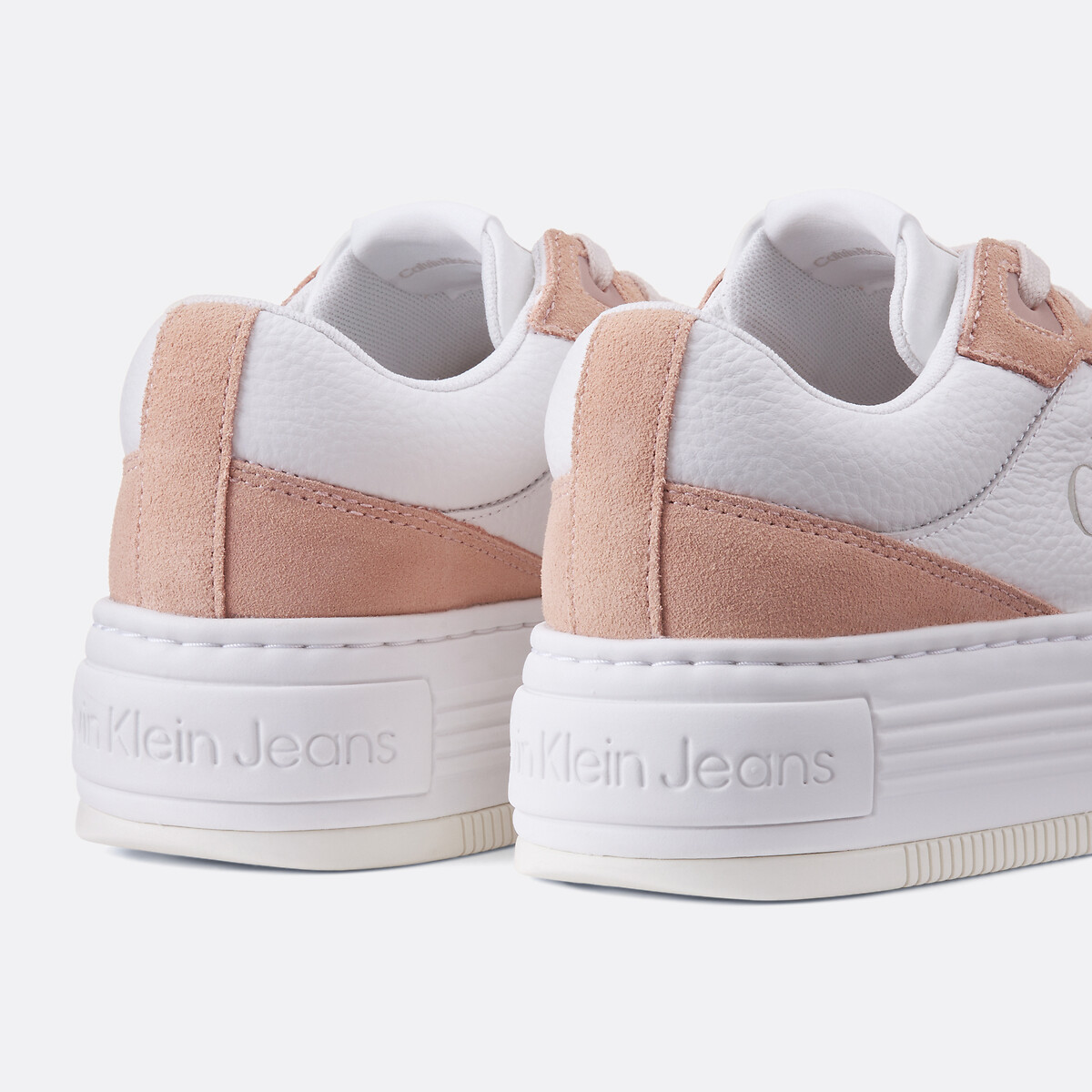 CK Jeans Leather Wedge Trainers white/pink, CALVIN KLEIN JEANS