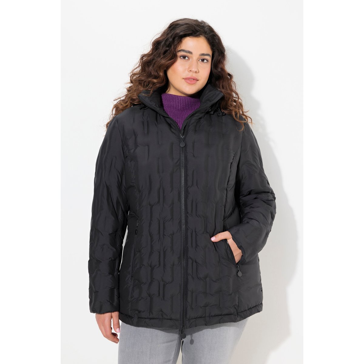 Manteau HYPRAR à capuche noir, ULLA POPKEN