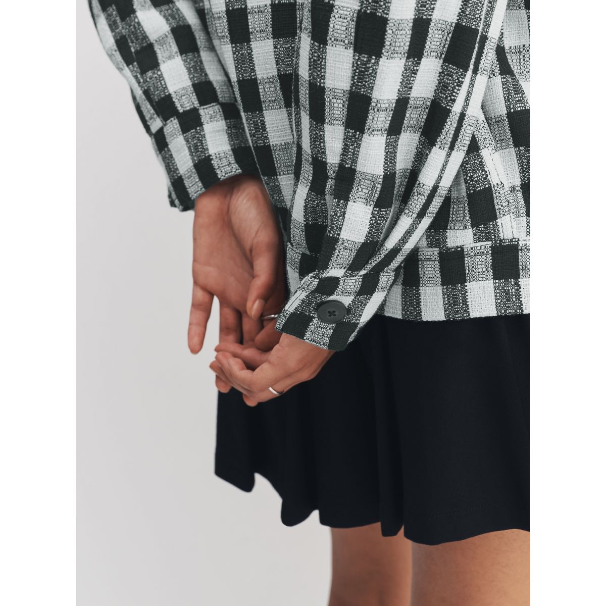 Veste-chemise bouclée bleu marine/blanc vichy, NEXT