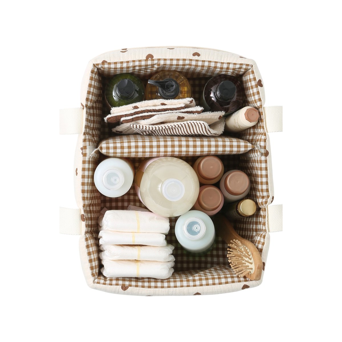 Panier de rangement deux compartiments écru, VERTBAUDET