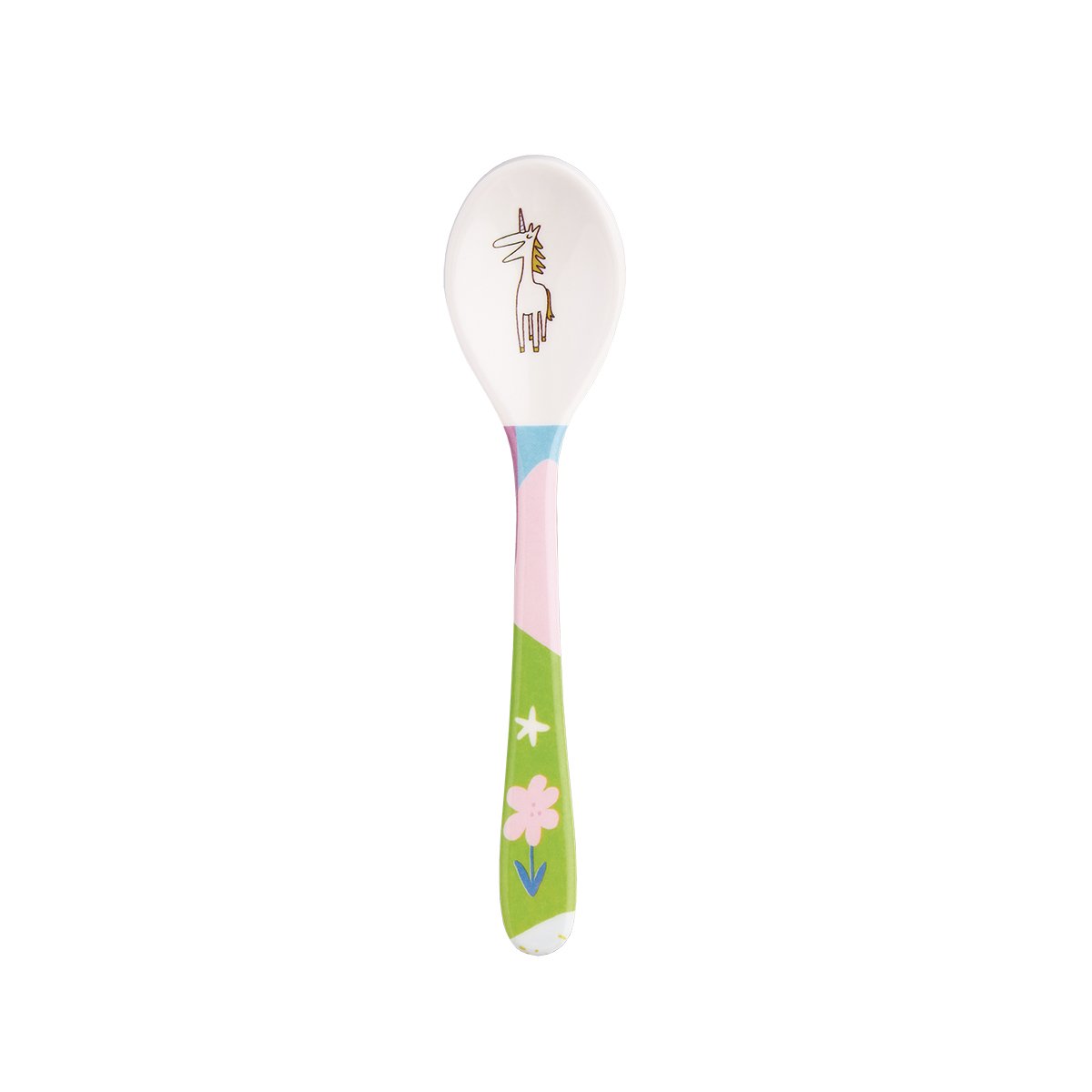 Cuillère LICORNE rose, vert, bleu., PETIT JOUR