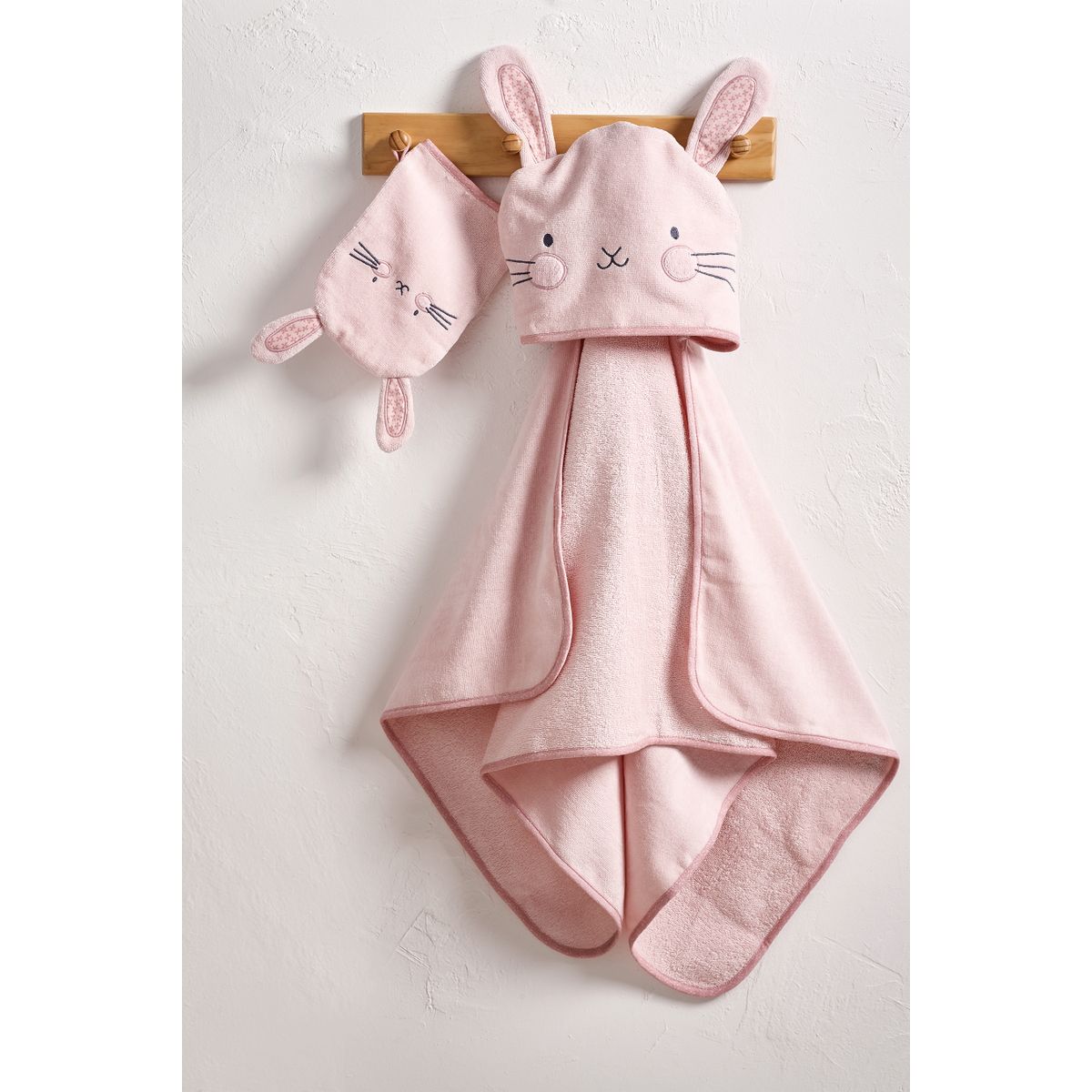 Serviette à capuche nouveau-né rose, NEXT