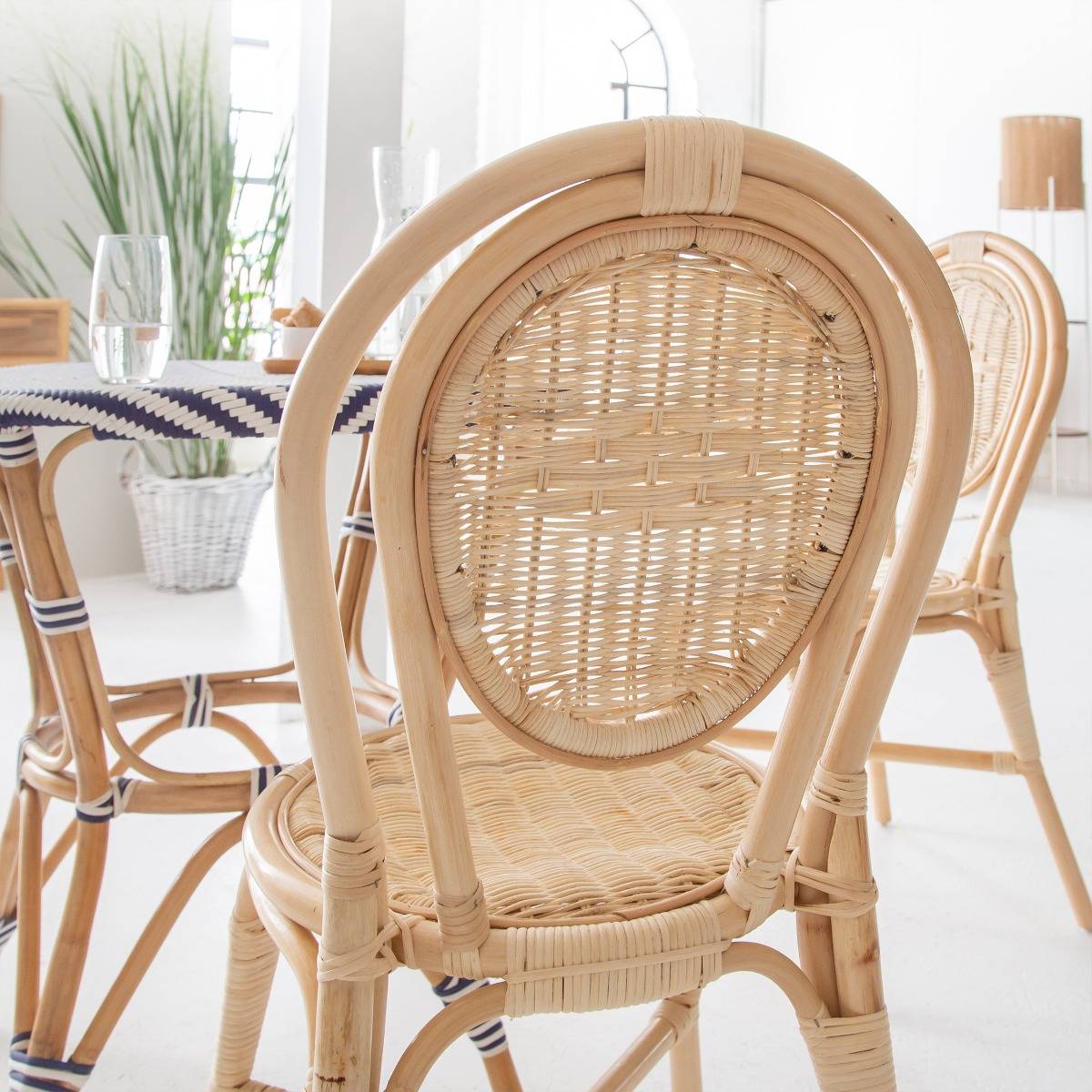 Lot de 2 chaises en rotin NOHAN bois clair, MADE IN MEUBLES