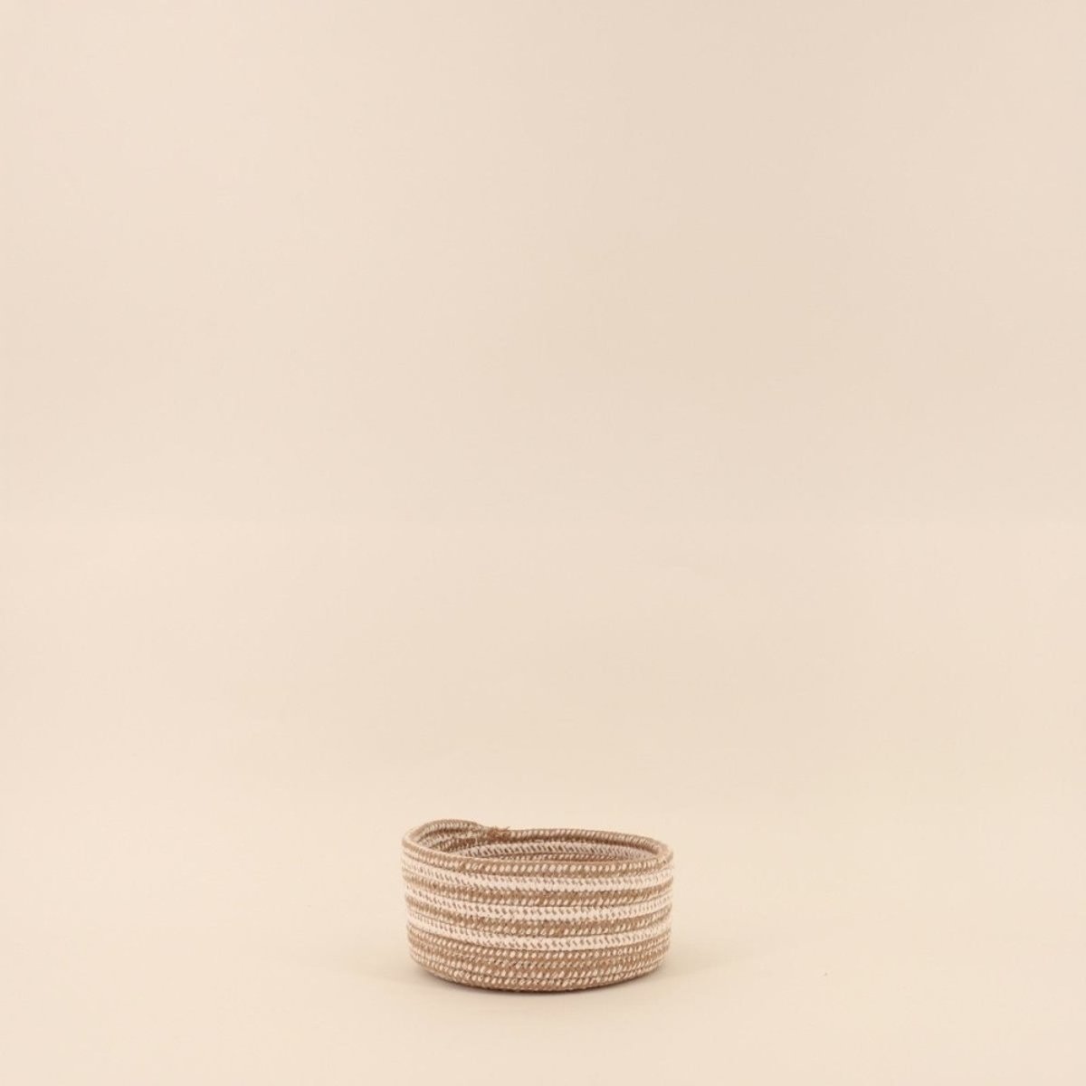 Lot de 3 paniers ronds en corde de coton beige, AZAO
